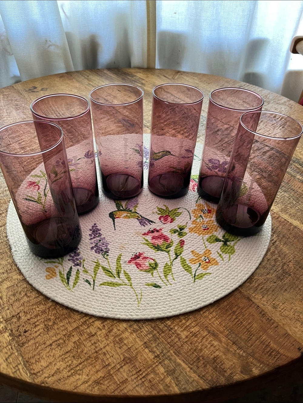 Purple Glass Tumbler - set of 6
